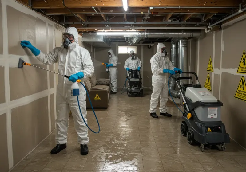 Basement Moisture Removal and Structural Drying process in New York Mills, NY